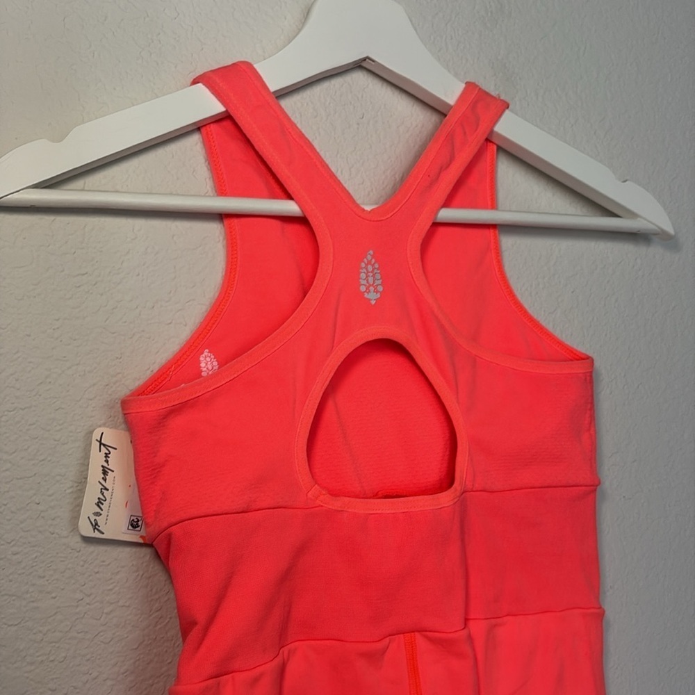 NWT Free People Every Single Time Runsie Onesie neon coral size xs small - Picture 5 of 8